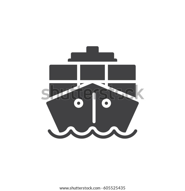 Container Cargo Ship Icon Vector Filled Stock Vector Royalty Free