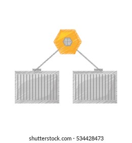 container cargo shipping hanging vector illustration eps 10
