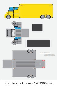 Container Cargo Truck Paper Model cut and glue it 