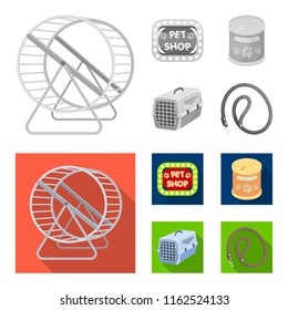 Container for carrying animals and other attributes of the zoo store. Pet shop set collection icons in monochrome,flat style vector symbol stock illustration web.