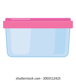 A container for carrying and storing food. A plastic or glass container with a lid.