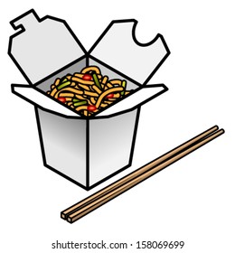 A container of chinese takeaway. Chow mein anyone?