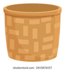 Container cleaner icon cartoon vector. Wicker basket. Bleach bucket