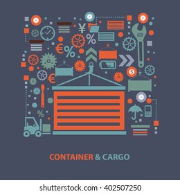 Container concept design on clean background,vector