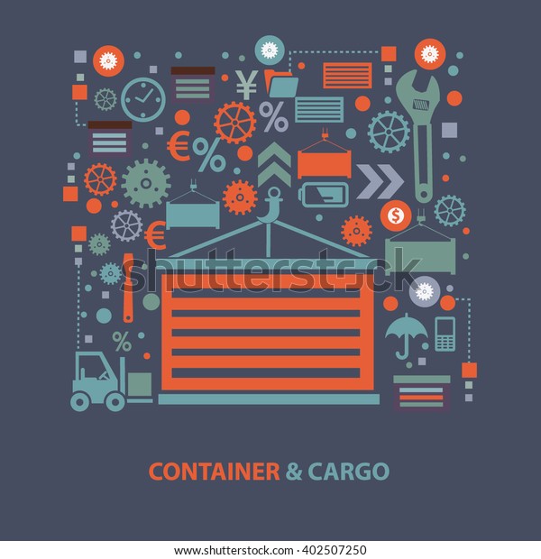 Container\
concept design on clean\
background,vector