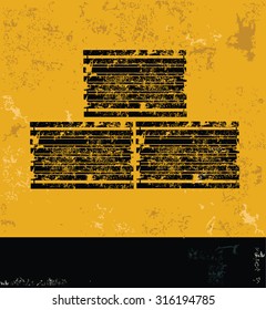 Container concept design, yellow grunge vector