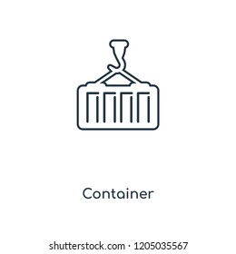 Container concept line icon. Linear Container concept outline symbol design. This simple element illustration can be used for web and mobile UI/UX.