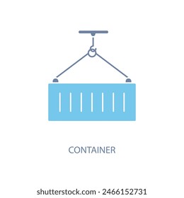 icono de línea de concepto de contenedor. Ilustración de elemento simple. diseño de símbolo de esquema de concepto de contenedor.