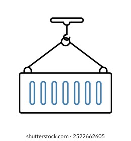 Icono de línea de concepto de contenedor. Ilustración de elemento simple. diseño de símbolo de contorno de concepto de contenedor.