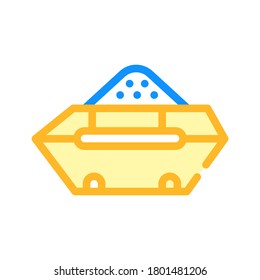 contenedor con vector de icono de color de la basura de construcción. contenedor con signo de basura de construcción. ilustración de símbolo aislado