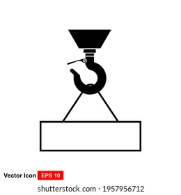Container crane hook icon. Isolated illustration on white background for graphic and web design.