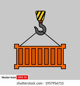 Container crane hook icon. Isolated illustration on white background for graphic and web design.