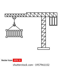 Container crane hook icon. Tow Hook, illustration on white background for graphic and web design.