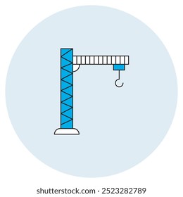 Container Crane Icon, Cargo Loading Crane, Shipping Container Lifter, Freight Handling Crane, Port Cargo Crane, Container Hoisting Equipment