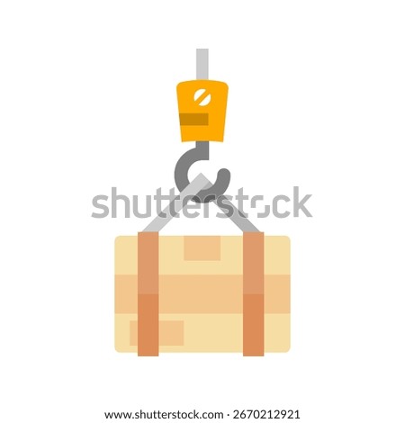 Container crane industry icon flat vector design