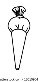 CONTENEDOR CON CREMA PARA LA DECORACIÓN DE PASTELES EN UN FONDO BLANCO EN EL VECTOR
