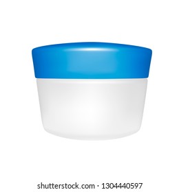 Container for cream in vector.Plastic jar with lid for cosmetics in vector.	