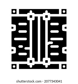 container for delivery glyph icon vector. container for delivery sign. isolated contour symbol black illustration