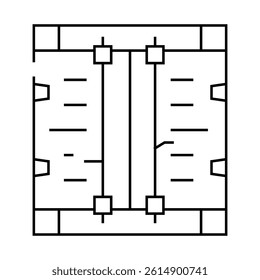 container for delivery line icon vector. container for delivery sign. isolated contour symbol black illustration