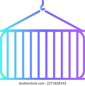 Container delivery service icons with purple blue outline style. Shipping logistics symbol sign. Simple vector illustration. Related to package, fee, fast courier