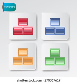 Container design on buttons background
