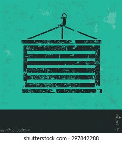 Container design on green background,grunge vector