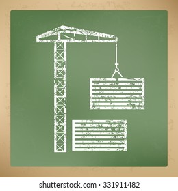 
Container design on old paper background, vector