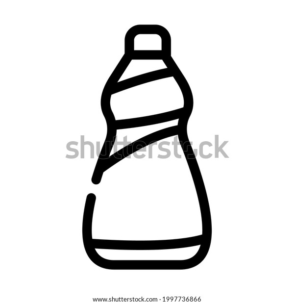 container for detergents from plastic\
material line icon vector. container for detergents from plastic\
material sign. isolated contour symbol black\
illustration