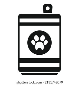 Container dog food can icon simple vector. Pet bowl. Snack bone