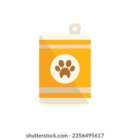 Container dog food can icon flat vector. Pet bowl. Snack bone isolated