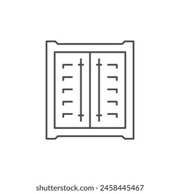 Container door line outline icon