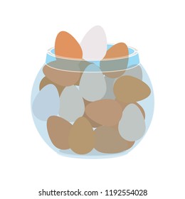 container with eggs isolated icon