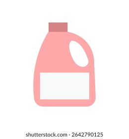 Recipiente cheio de detergente, de forma minimalista, sobre fundo plano