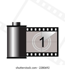 Container with film strip