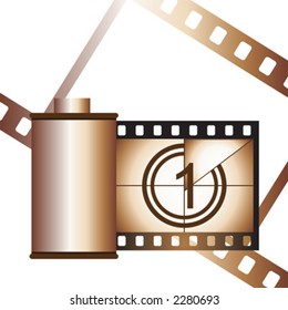 Container with film strip