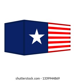 Container with a flag of USA. Vector illustration design