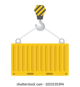 Container flat icon, logistic and delivery, crane sign vector graphics, a colorful solid pattern on a white background, eps 10.