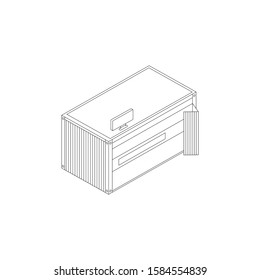 Container Food Court Exterior Isometric Fast Food Restaurant