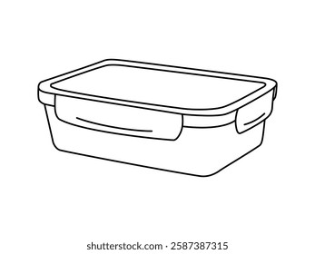 Container for food editable stroke. Vector outline icon isolated on white background.