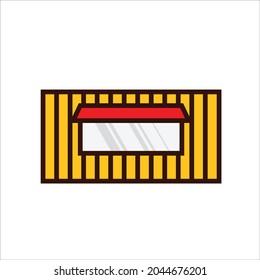 container food stall vector logo illustration