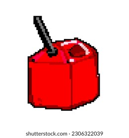 container fuel can game pixel art retro vector. bit container fuel can. old vintage illustration