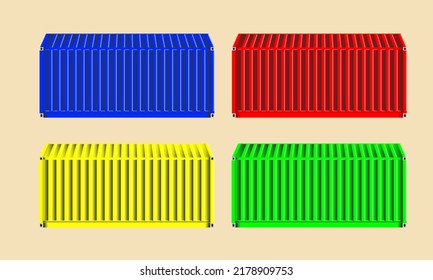 Container Full Color Mockup Template Suitable For Cargo Import Export 