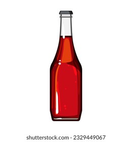 container glass bottle soda cartoon. transparent empty, beer alcohol, fizzy food container glass bottle soda sign. isolated symbol vector illustration