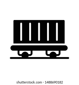 container glyph flat vector icon