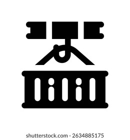 container glyph icon. Strong and solid vector icon for websites, mobile interfaces, presentations, and visual branding. High quality and easy to edit.