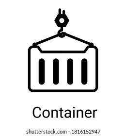 container glyph icon, vector glyph design