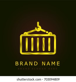 Container golden metallic logo