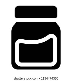 
Container half filled with serum covered with plastic lid making an icon for avocado juice jar 
