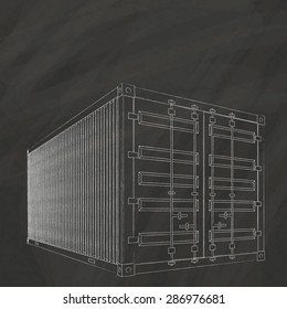 Container, hand-drawn on a blackboard.