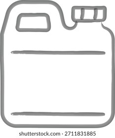 container with handle and spout depicted as a large rectangular plastic fuel or water can.